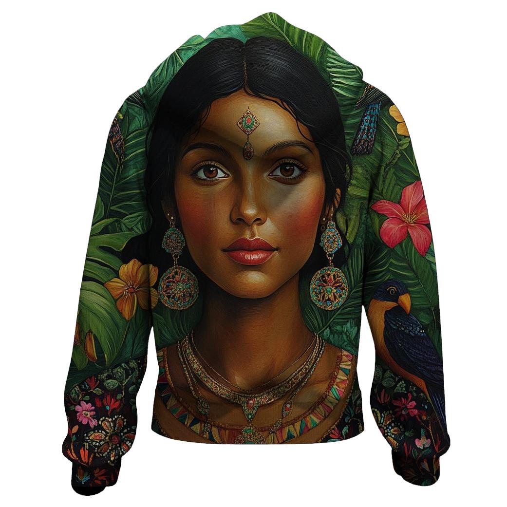 Frida Kahlo Inspired Self Portrait With Birds pullover hoodies