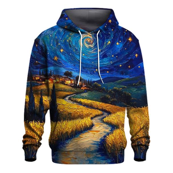 Van Gogh Inspired Starry Countryside heavyweight hoodies