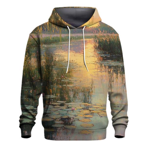 Monet Inspired Water Lilies At Dawn hoodies fashion