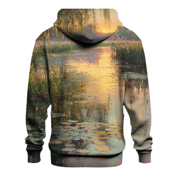 Monet Inspired Water Lilies At Dawn hoodies fashion