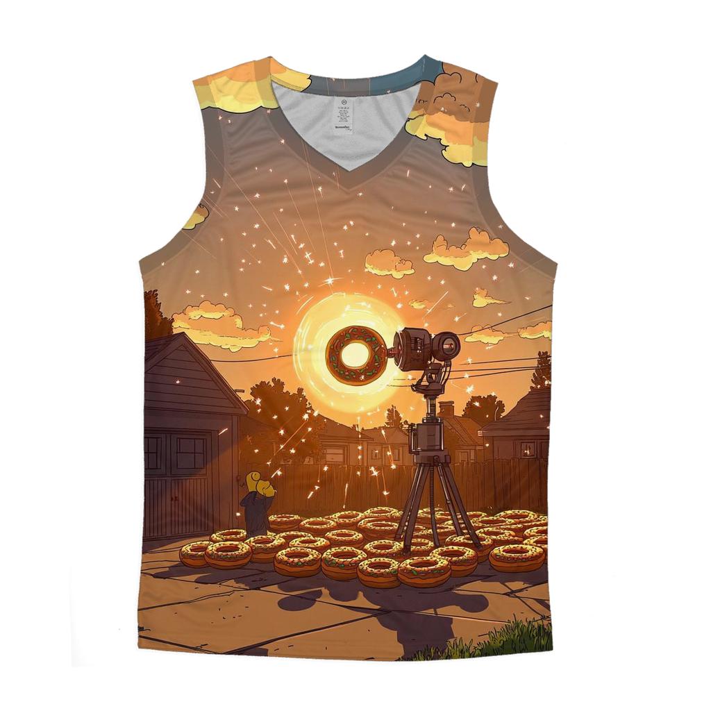 Homers Gravity Donut Experiment graphic print tank tops
