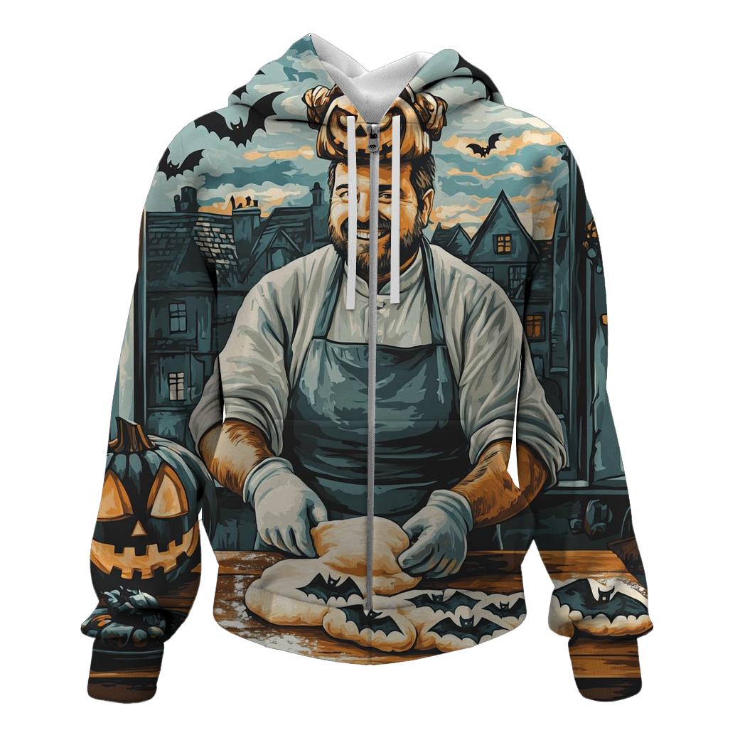 Spooky Lantern Baker At Twilight graphic hoodies