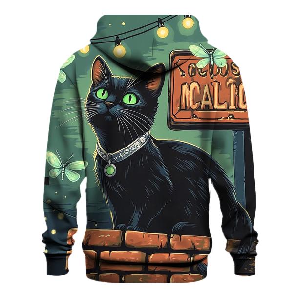 Grinning Alley Cat With Haunted Collar printed hoodies