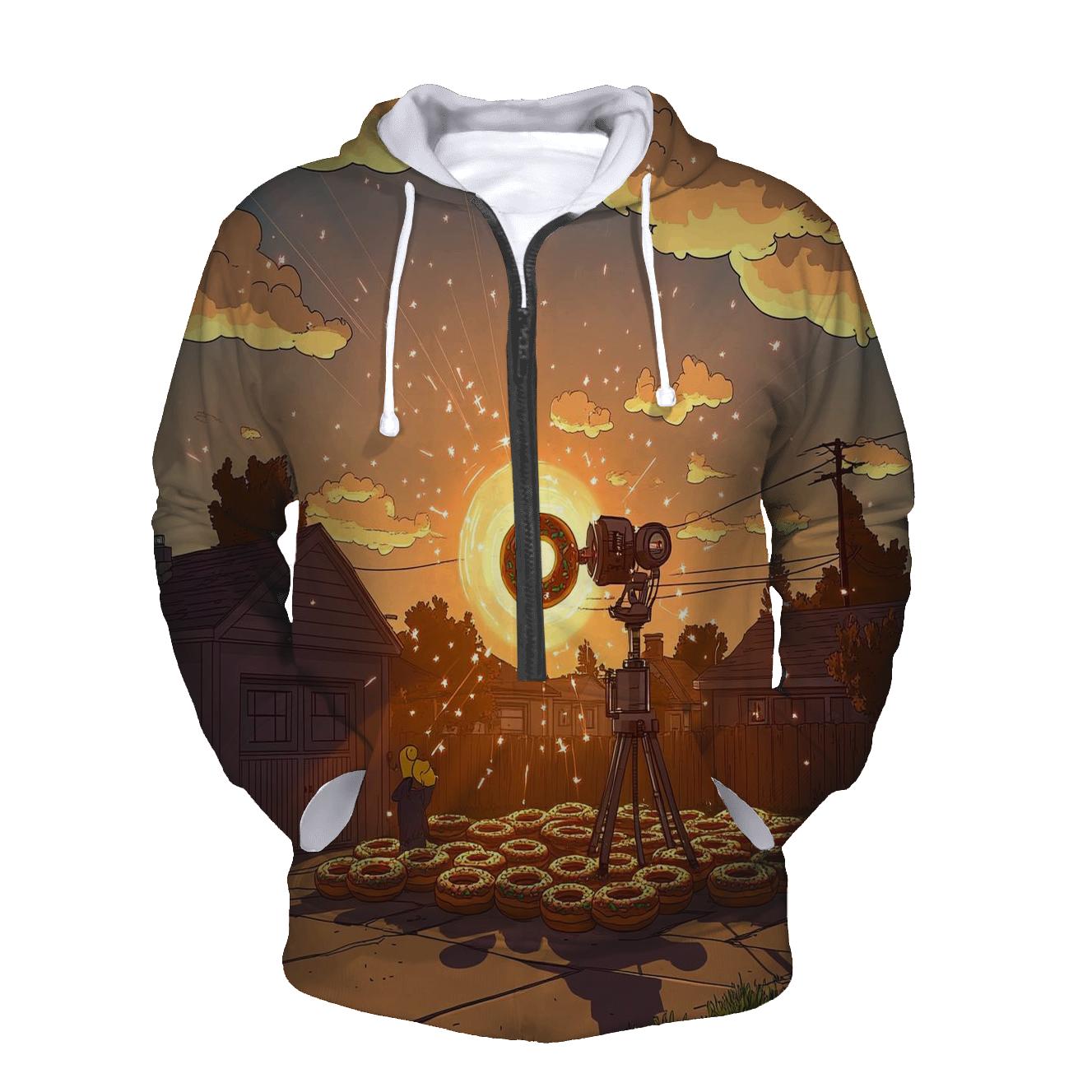 Homers Gravity Donut Experiment zip-up hoodies