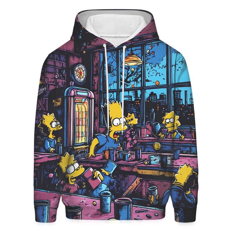 Moes Retro Barroom Riot printed hoodies