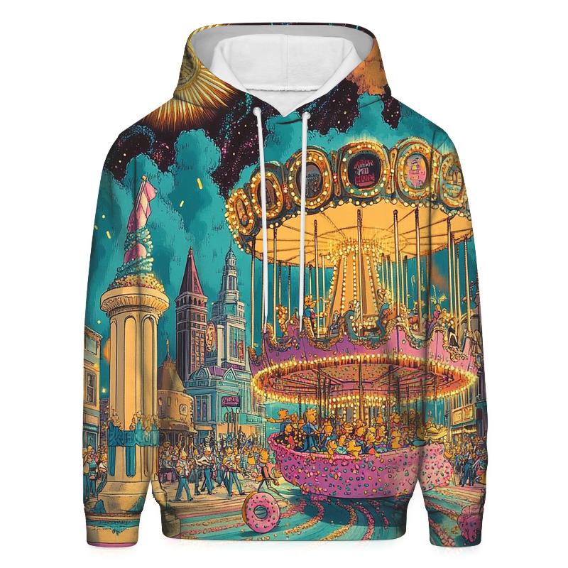 Springfield Town Square Carnival Collapse printed hoodies