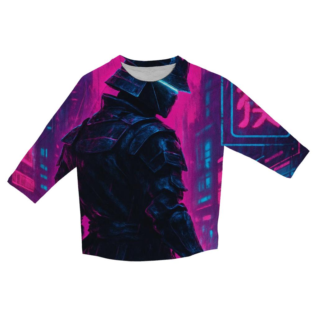 Neon Cyber Samurai stylish quarter sleeve tops
