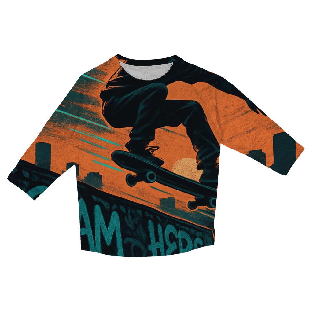 Urban Skateboarding casual three quarter sleeve shirts