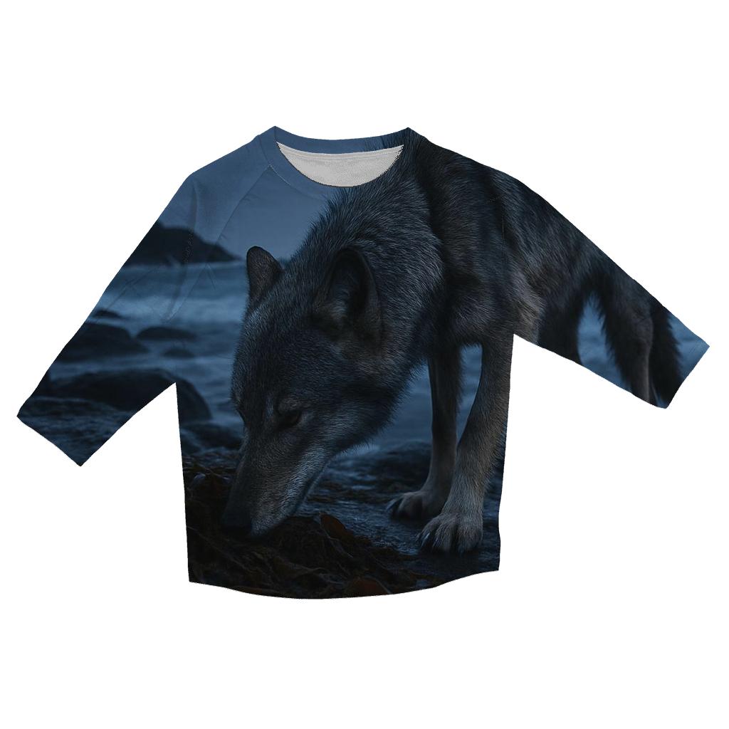 Coastal Lone Wolf At Twilight custom 3/4 sleeve shirts