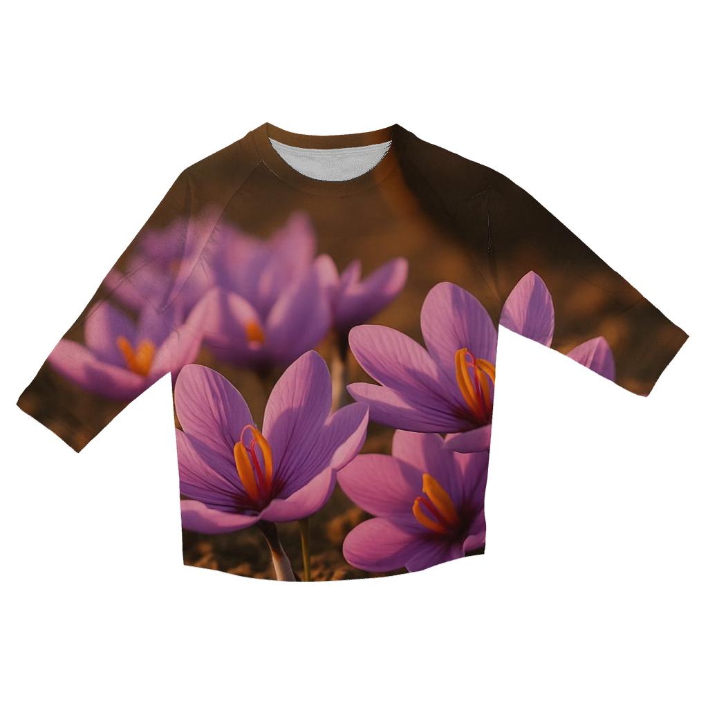 Saffron Crocus Harvest Hands Off Frame fashion 3/4 sleeve shirts