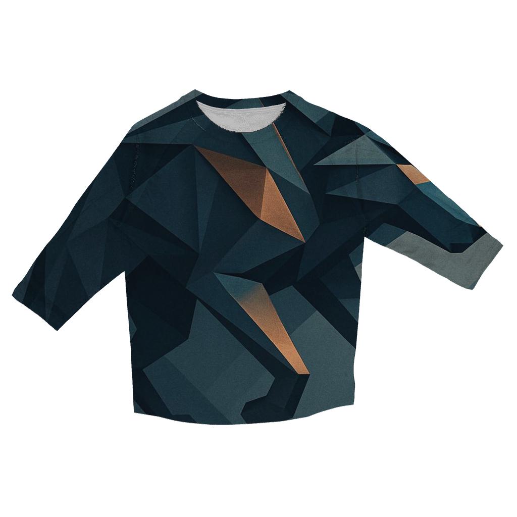Abstract Geometric Wolf casual three quarter sleeve shirts