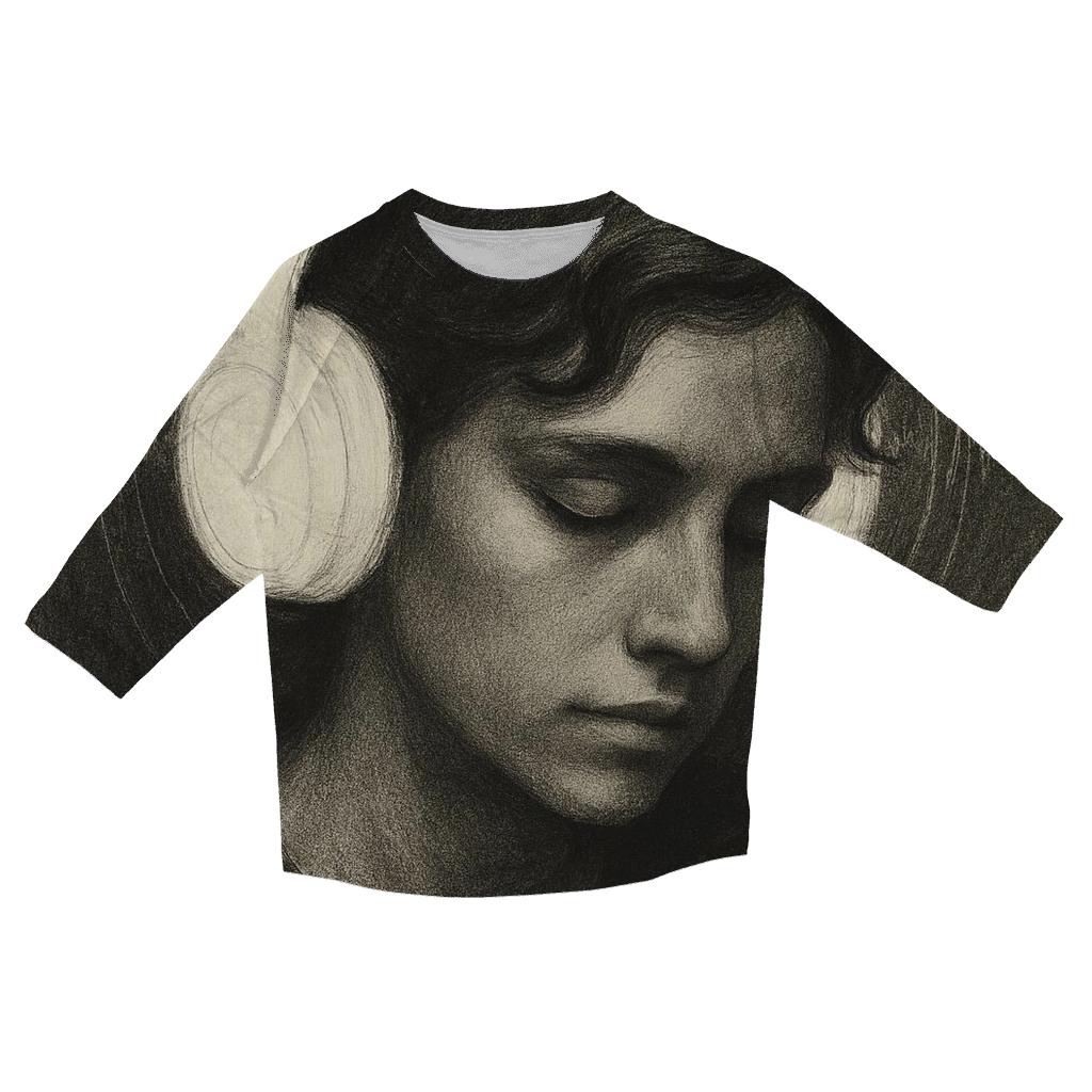 Headphone Halo Portrait fashion 3/4 sleeve shirts