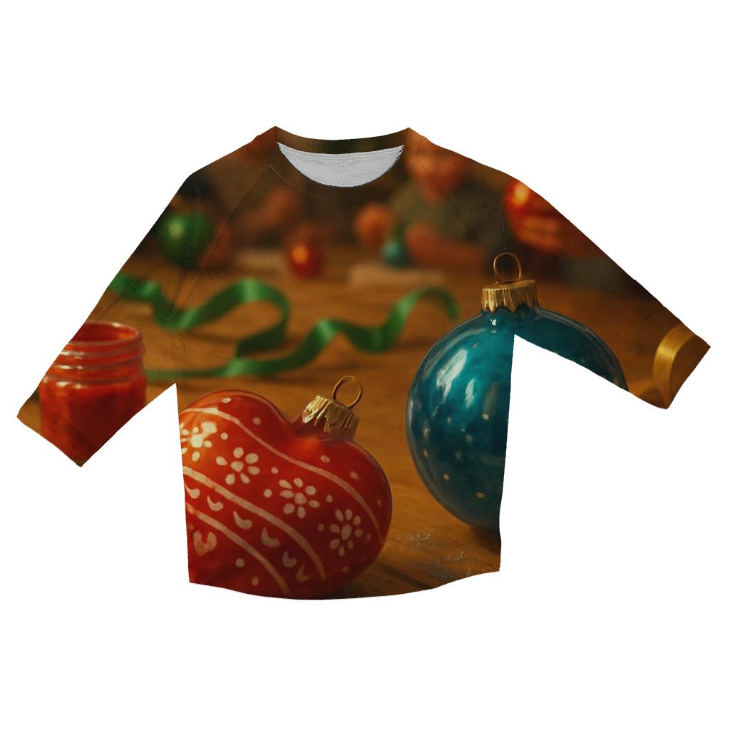 Ornament Workshop Table trendy 3/4 sleeve tops
