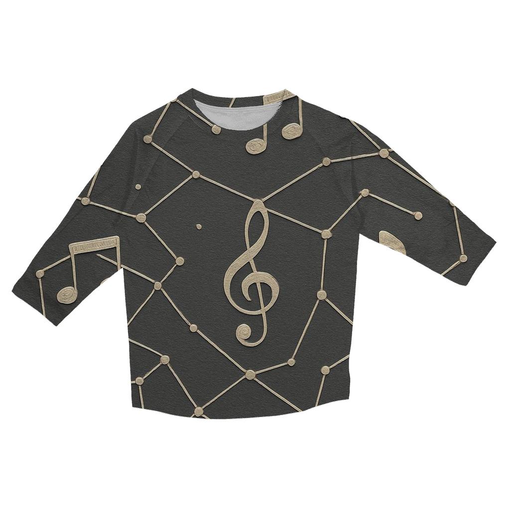 Tape Constellation Map trendy 3/4 sleeve tops