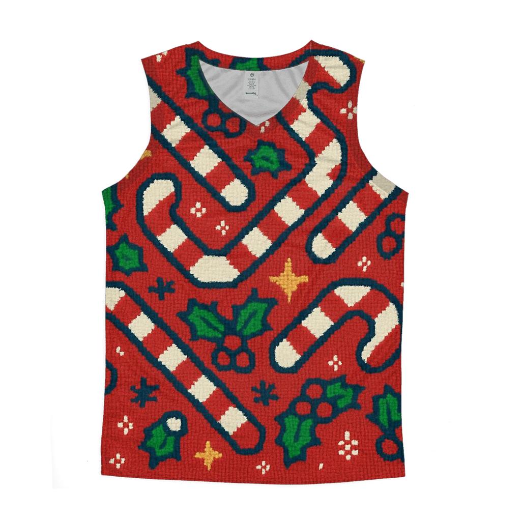Candy Cane Herringbone Design personalized athletic tanks