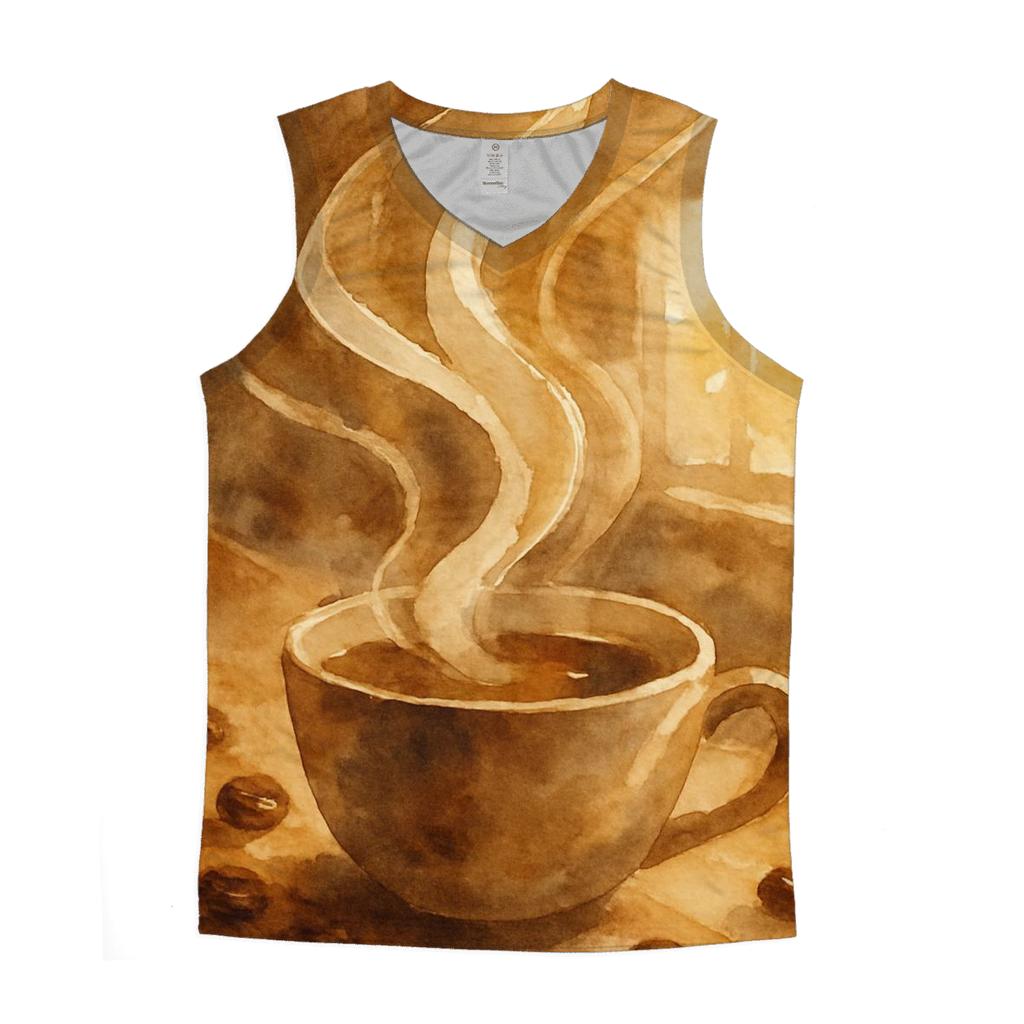 Aroma Wisp Trails graphic print tank tops