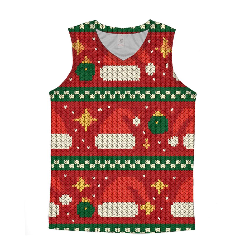 Santa Hat Scatter Bands Design personalized athletic tanks