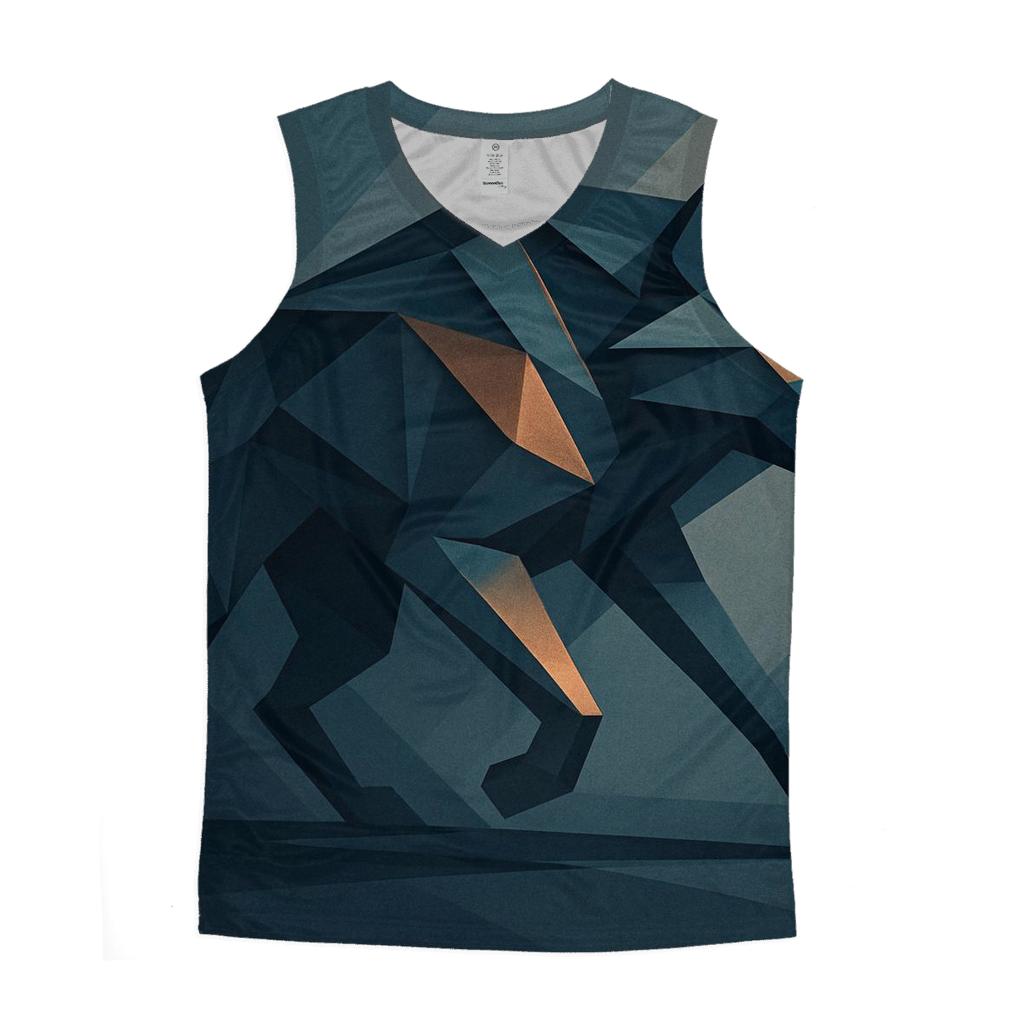 Abstract Geometric Wolf casual summer tank tops