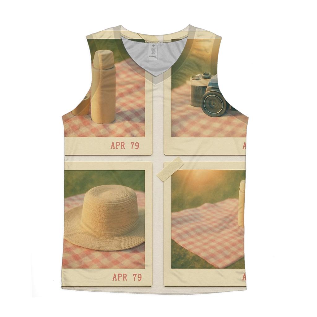 Polaroid Summer Picnic Grid personalized athletic tanks