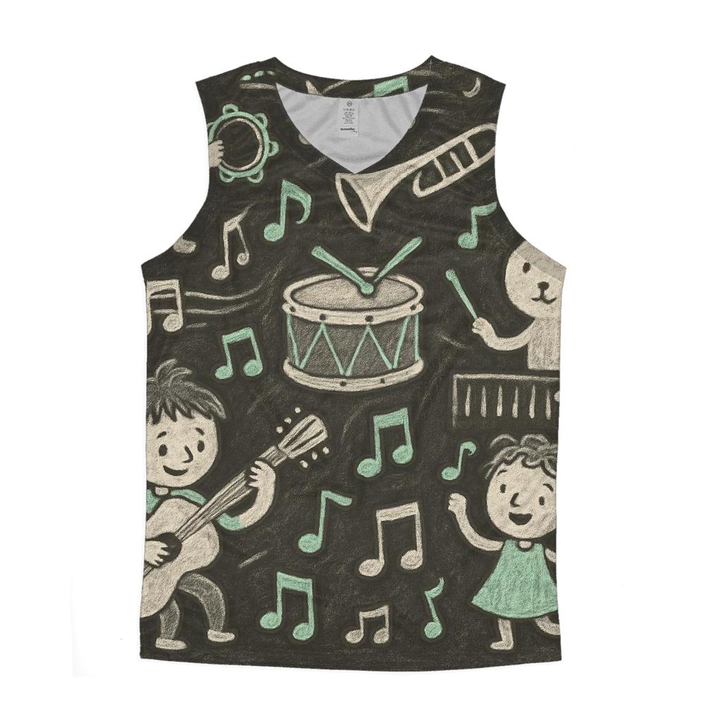 Chalkboard Doodle Music trendy fitted tank tops