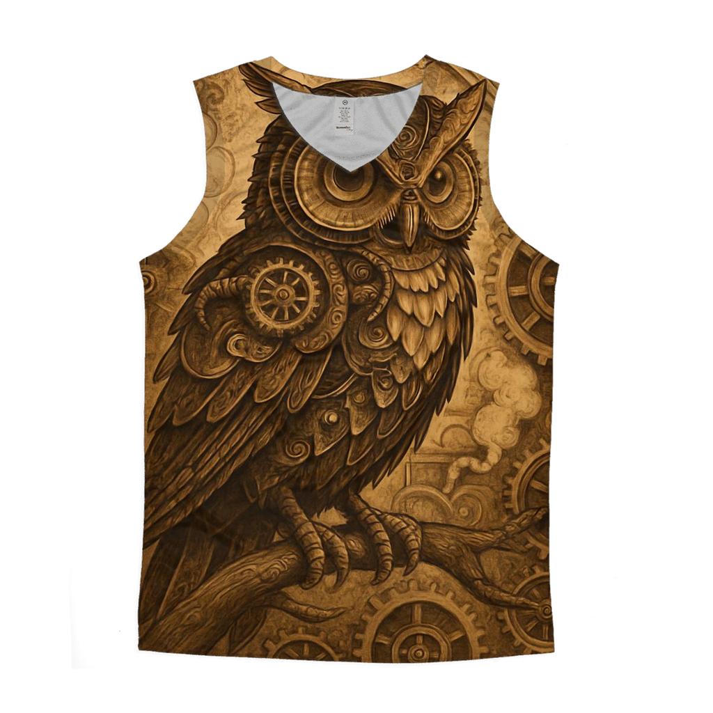 Steampunk Mechanical Owl designer workout tanks
