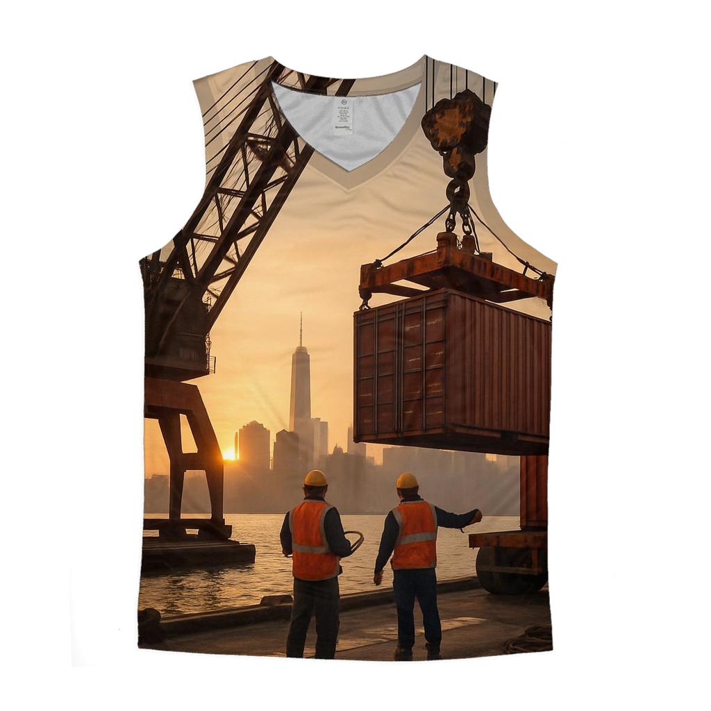 Sunset Cargo At Red Hook personalized athletic tanks