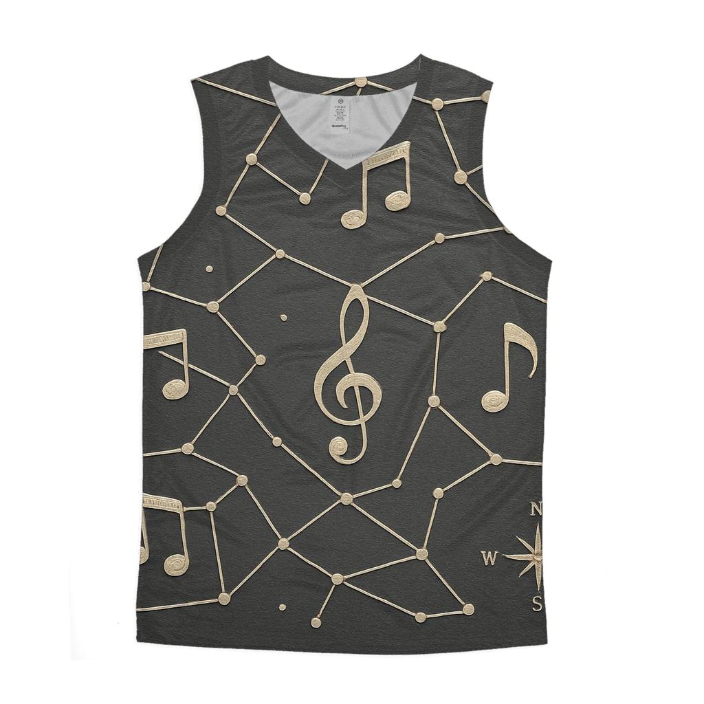 Tape Constellation Map cotton sleeveless tops