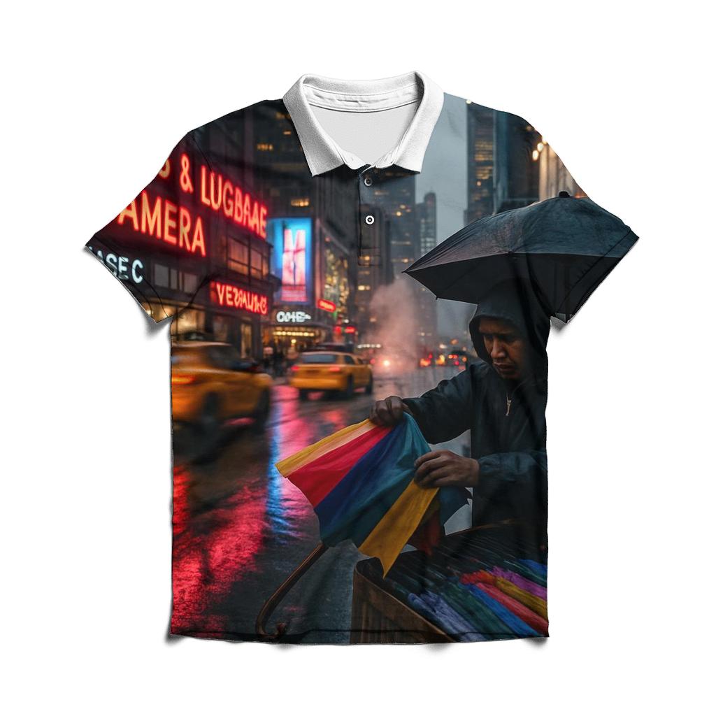 Times Square Rain Afterglow personalized polo shirts