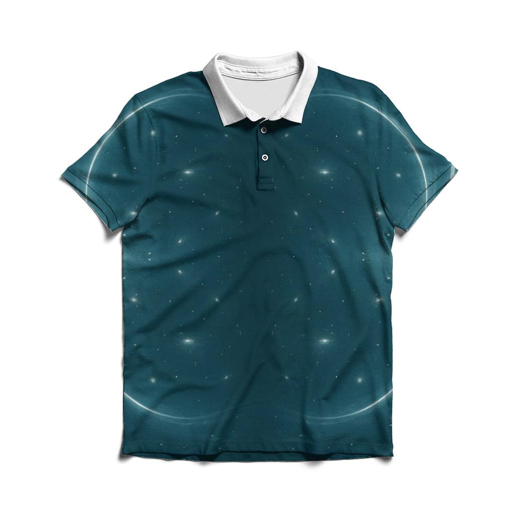 Gravitational Lens Arc Field custom polo shirts