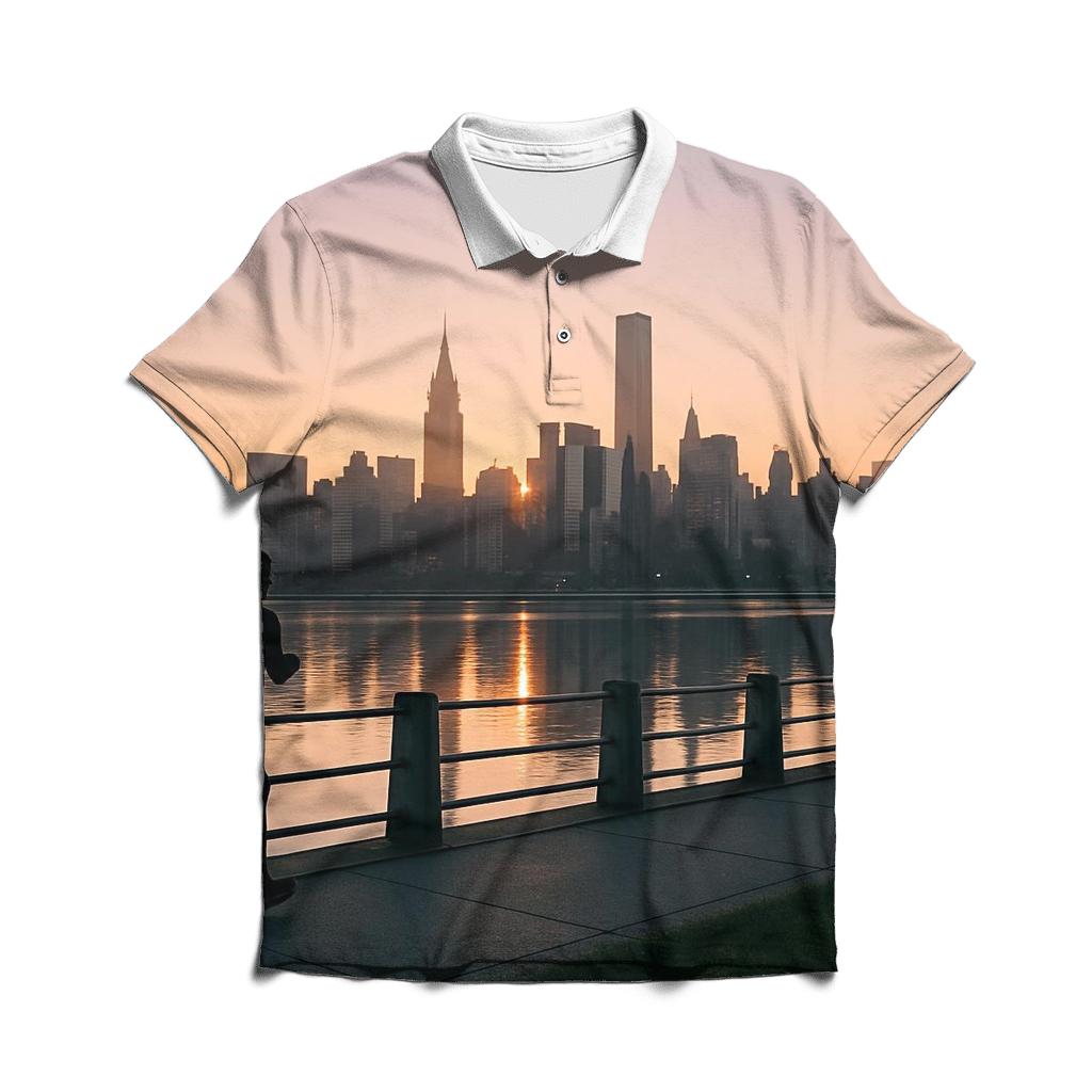 Sunrise From Roosevelt Island casual sports polo shirts