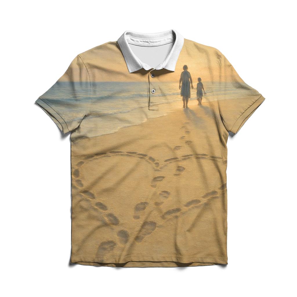 Footprints In The Heart premium cotton polo shirts