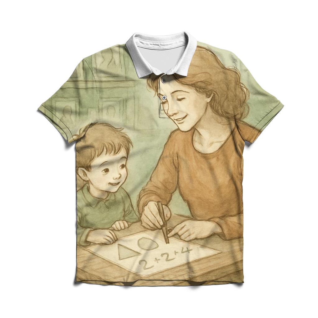 The First Teacher embroidered polo tops