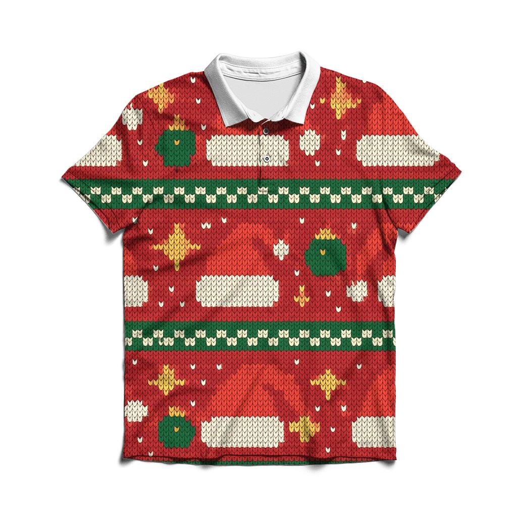 Santa Hat Scatter Bands Design classic pique polos