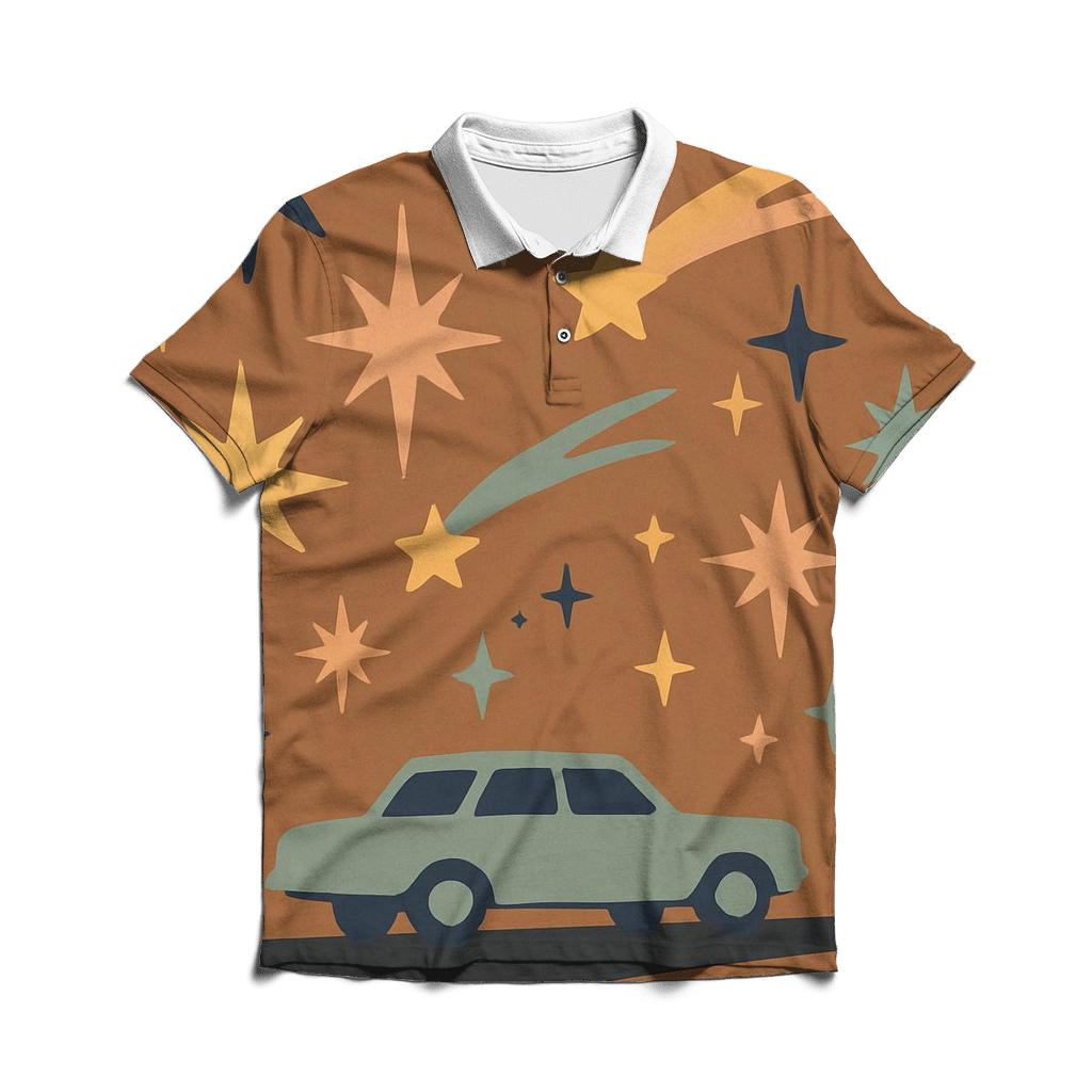 Cosmic Road Stars stylish collar polo tees