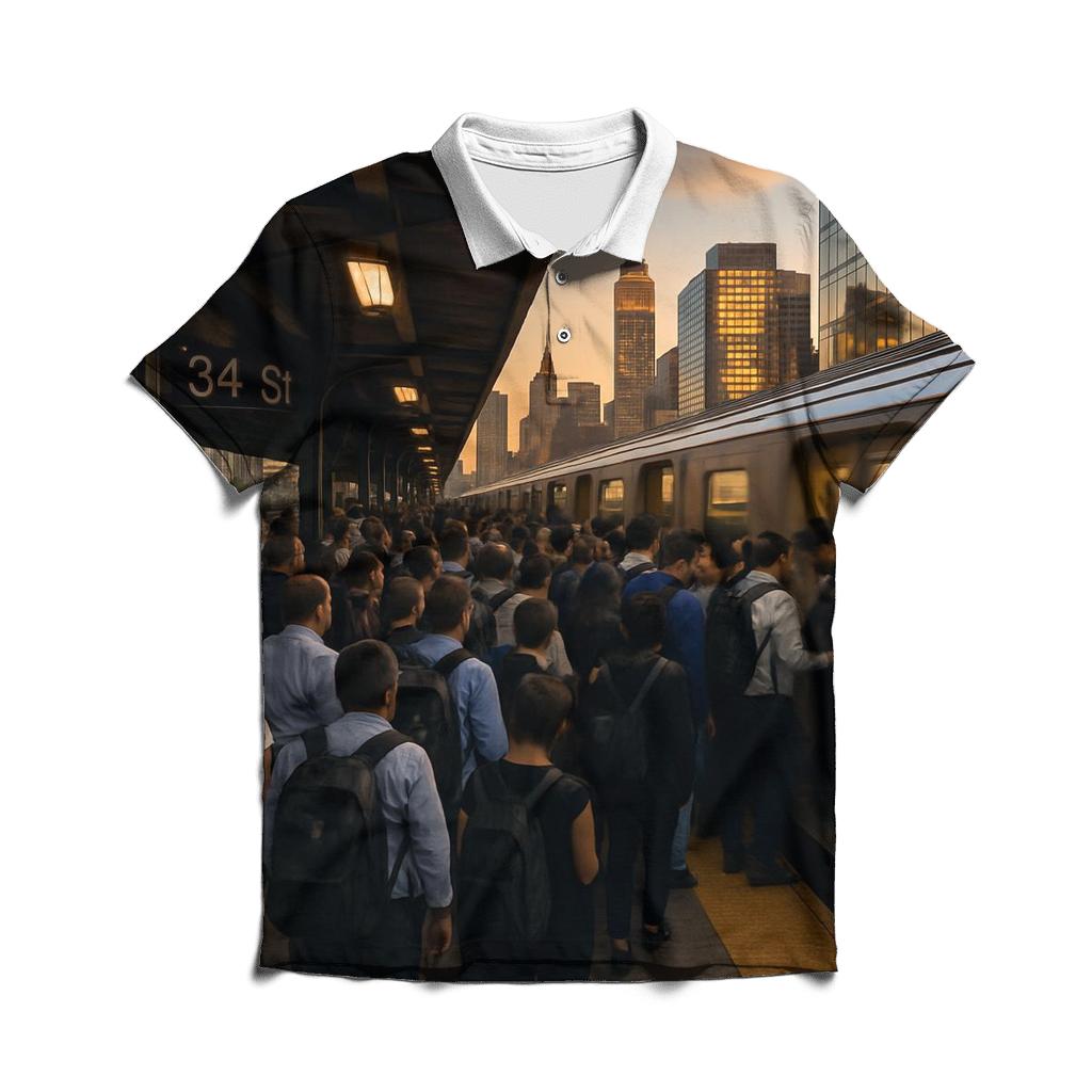Evening Commute From Queens Plaza personalized polo shirts