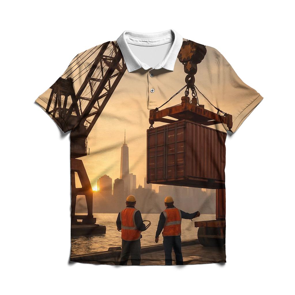 Sunset Cargo At Red Hook embroidered polo tops