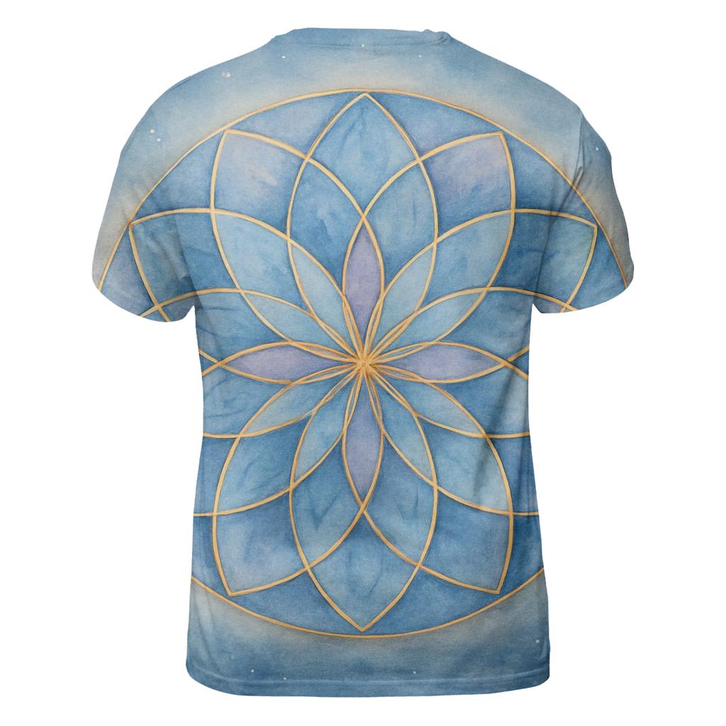 Luminescent Mandala vibrant all-over design tees
