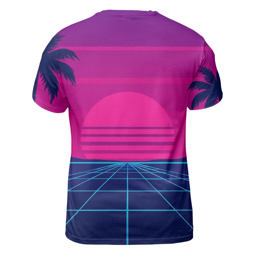 Neon Grid Horizon unique graphic print tees