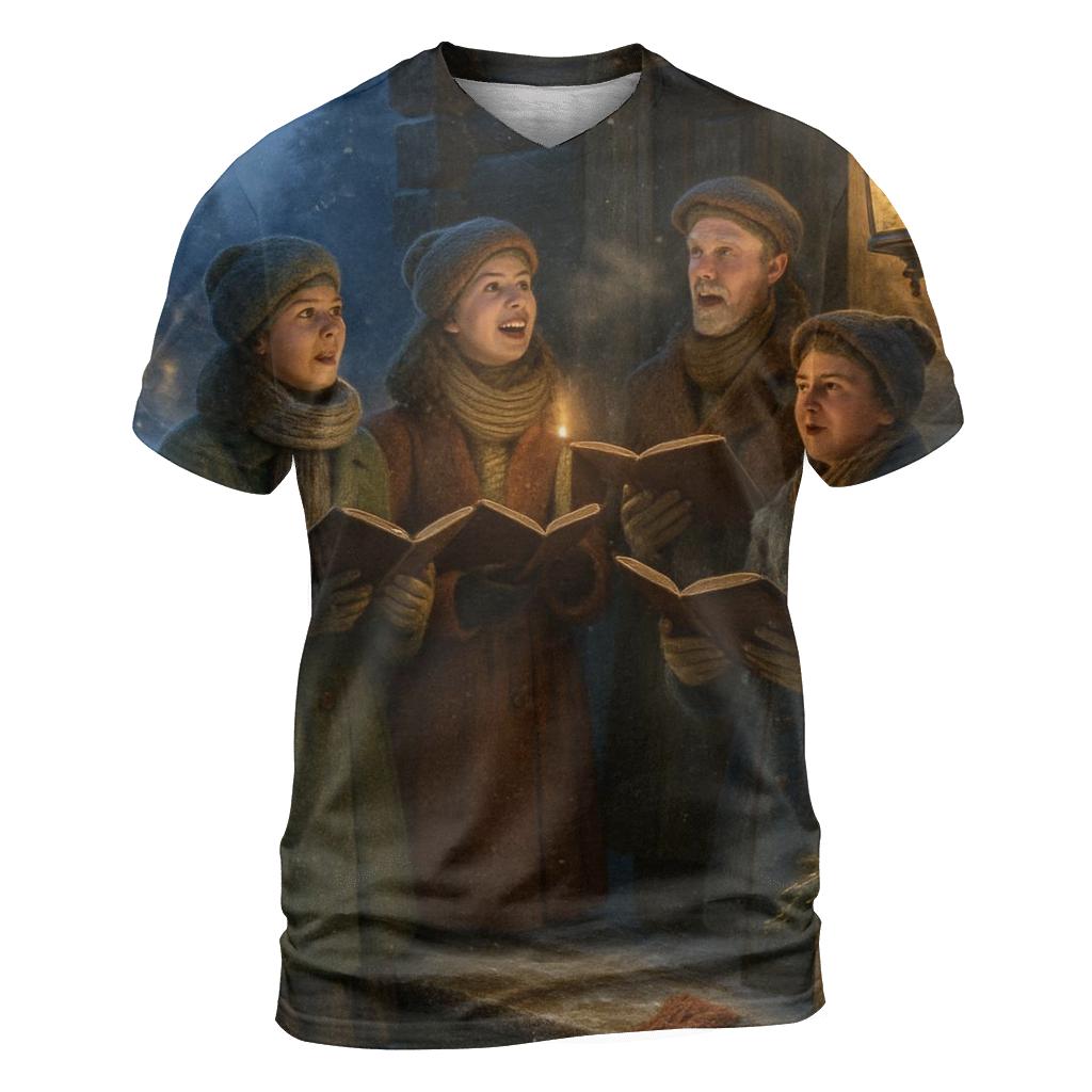 Cabin Porch Carolers statement graphic shirts