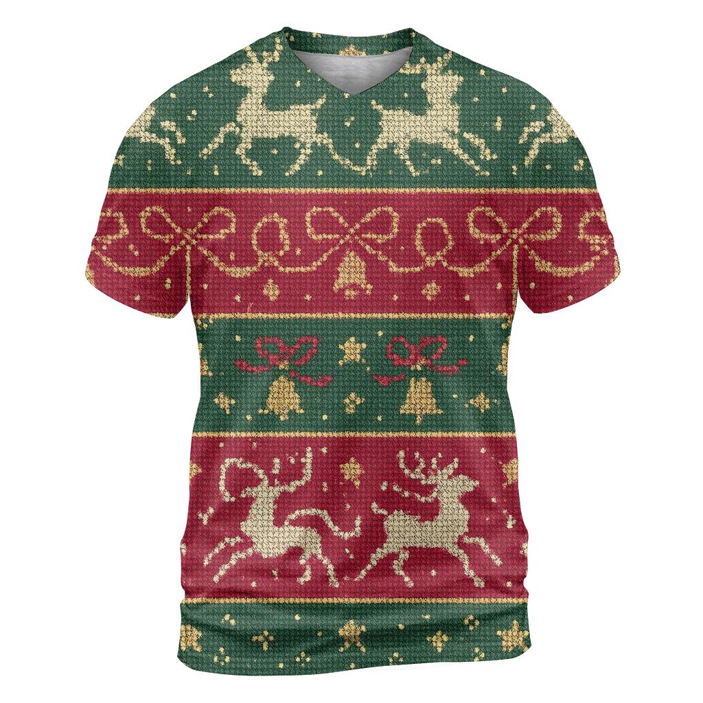 Reindeer Ribbon Carousel Design statement graphic shirts