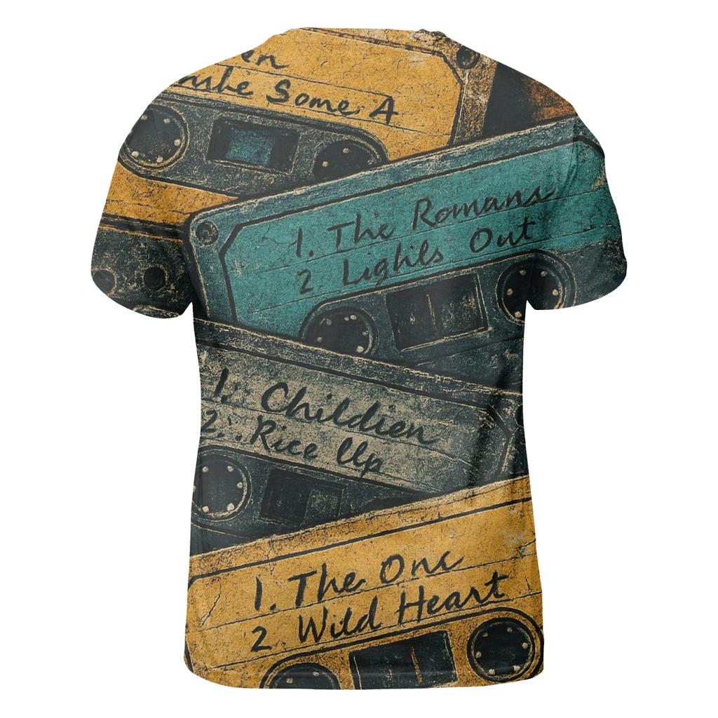 Vintage Cassette Tape Collage trendy printed shirt styles