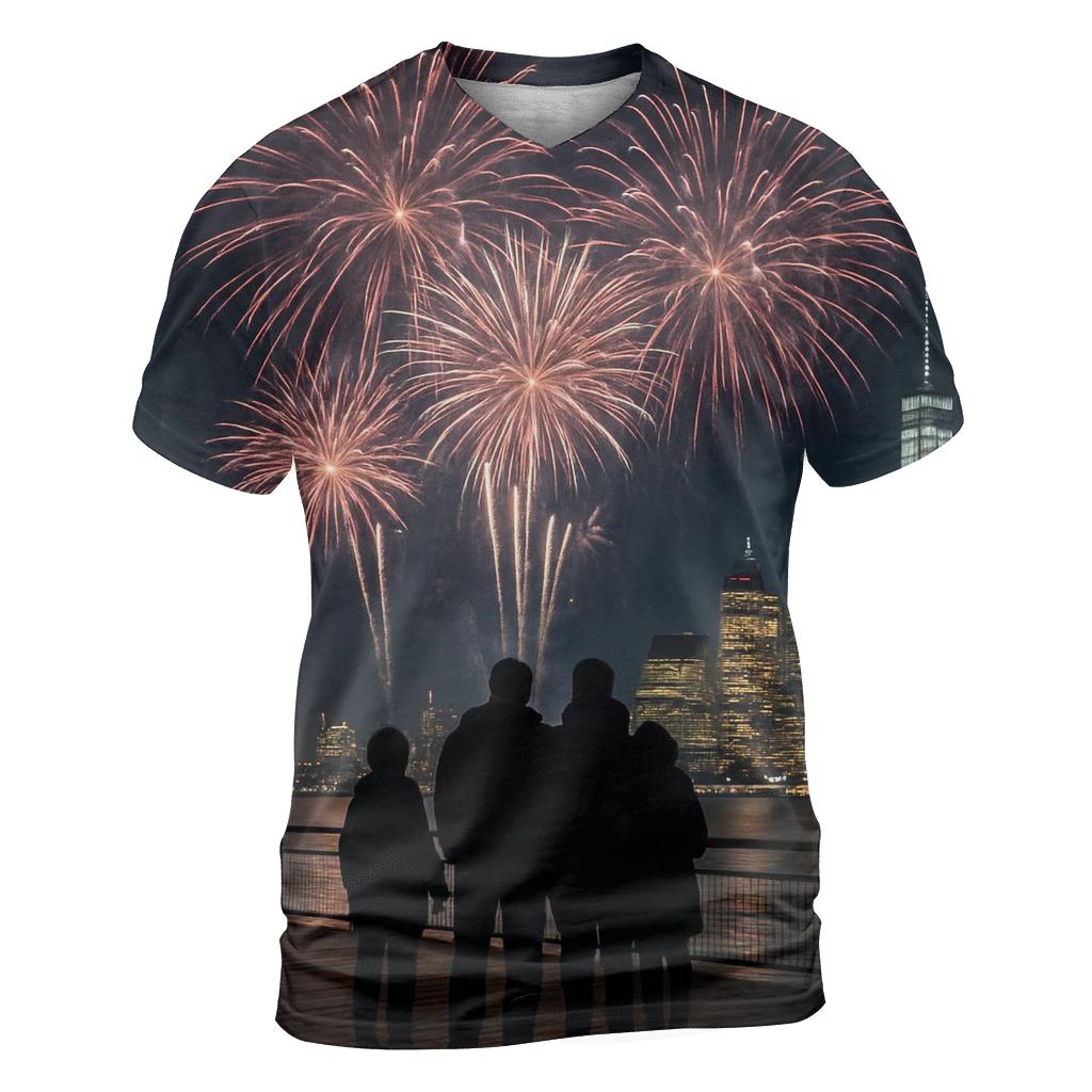 Harbor Fireworks Over Lower Manhattan personalized full print shirts