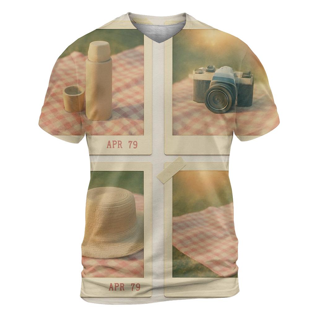 Polaroid Summer Picnic Grid personalized full print shirts
