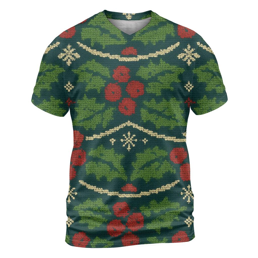 Holly Leaf Chevron Stack Design custom all-over print shirts