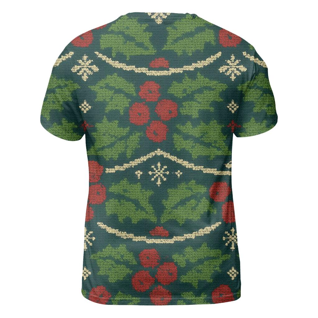 Holly Leaf Chevron Stack Design custom all-over print shirts