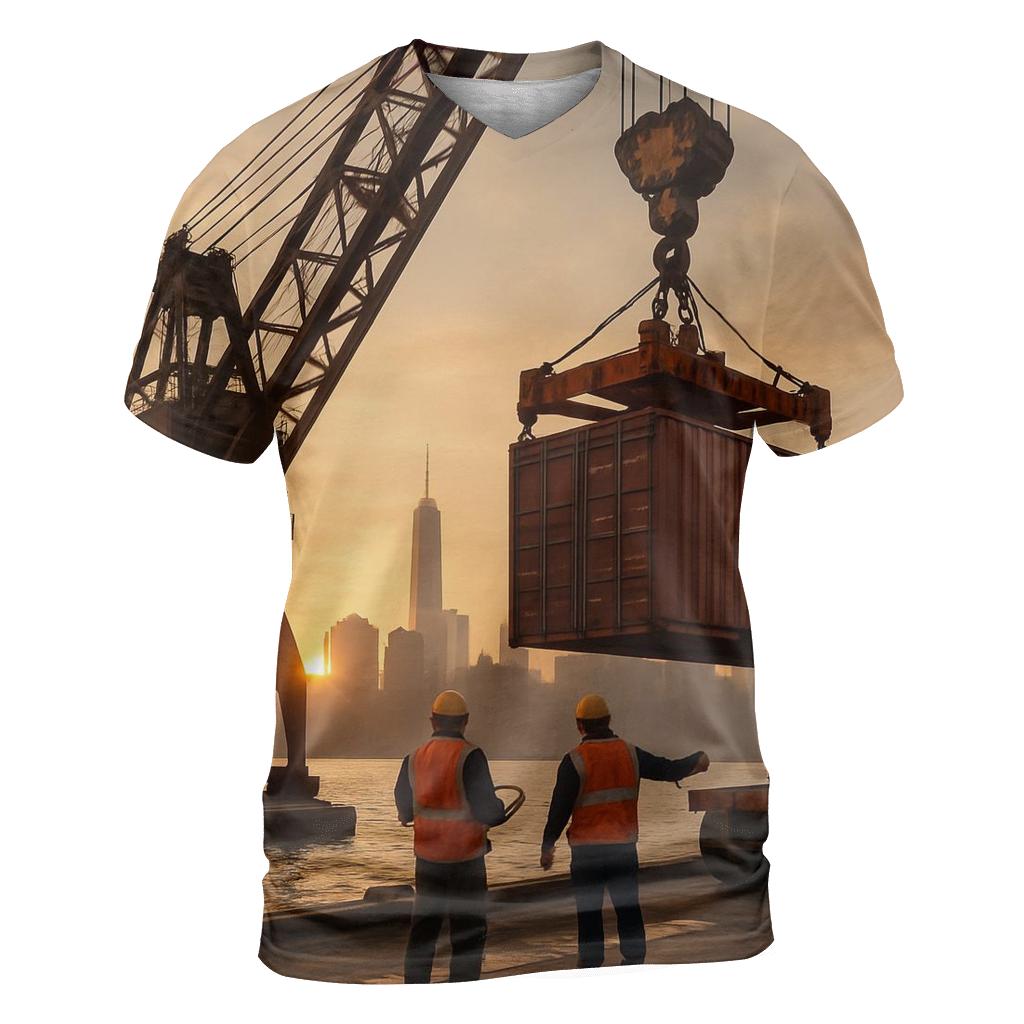 Sunset Cargo At Red Hook statement graphic shirts