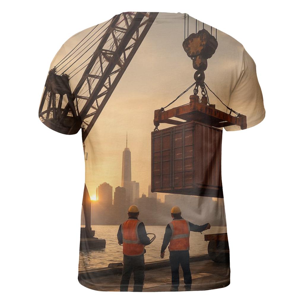 Sunset Cargo At Red Hook statement graphic shirts