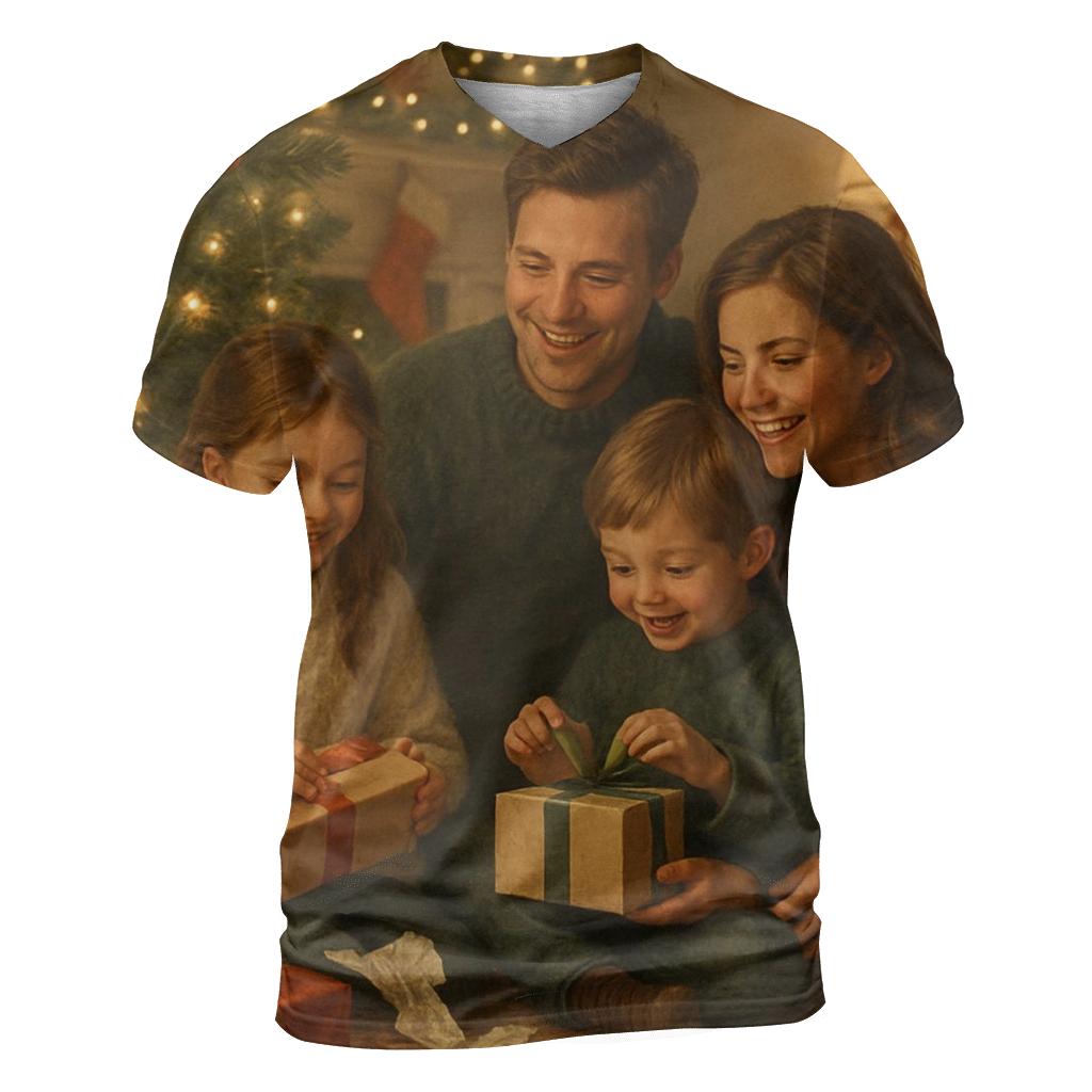 Evening Carol By The Tree creative print fashion shirts