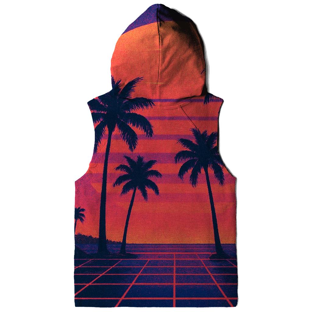 Retro Wave Sunset Palms printed hoodies