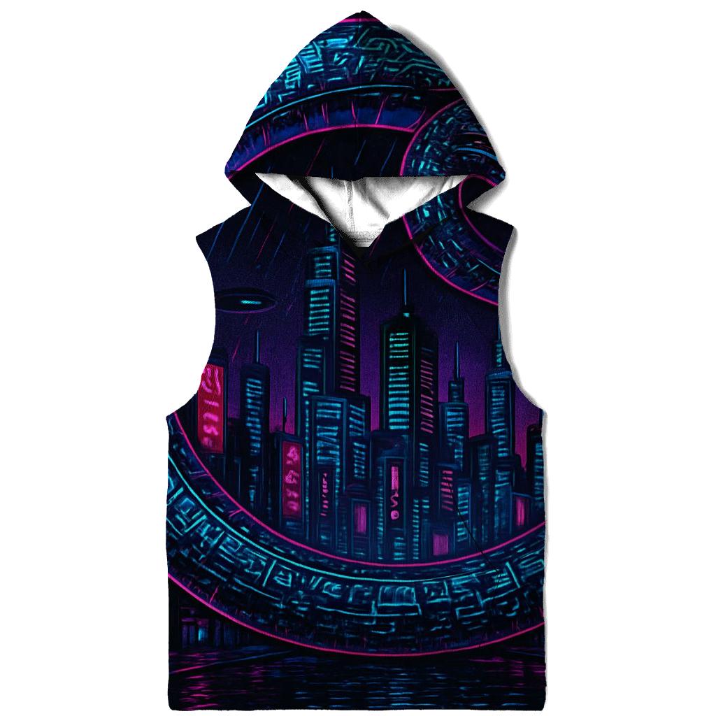 Neon Skyline Ouroboros heavyweight hoodies